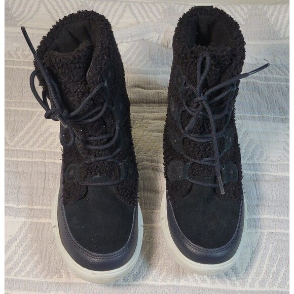 Sorel‎ Women’s Explorer Joan Cozy Boots Black/Charcoal Size 7.5 (NL4455-011) - Picture 2 of 7